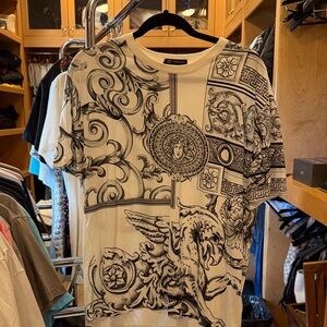 Versace Black and White Graphic Tee